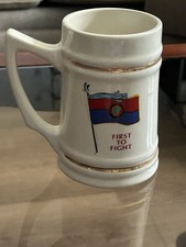 Vintage US Army 24th Infantry Division Ceramic Beer Stein Mug First To Fight  picture
