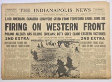 World War II 2- FIRING ON WESTERN FRONT Sept 4 1939- The Indianapolis Newspaper picture