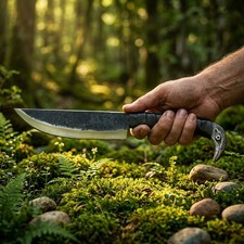 Custom Viking Knife Carbon Steel – Raven Head 9.5” Handmade EDC Camping Knife picture