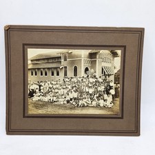 Early 1900s Texas School Group Photo w Oil Derricks Original Mounted Oil Boom  picture