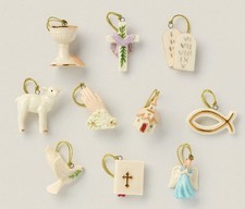 LENOX TREE OF FAITH MINI MINIATURE ORNAMENTS-SET OF 10-NEW IN BOX picture