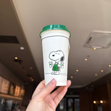 Starbucks Peanuts Snoopy Joe Kind Reusable Cup White 16oz 473ml NIB 2026 picture