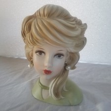 Vintage Young Girl Head 1960s 1950s Napcoware Japan Vase Planter picture
