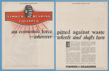 1929 Timken Roller Bearing Company Canton Ohio Economic Force against waste Ad picture