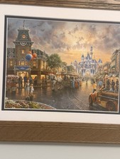 Disney DISNEYLAND 60th Diamond Celebration LE Kinkade Matted Lithograph Print picture