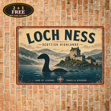 Loch Ness Monster Scottish Folklore Travel Souvenir Metal Sign 8x12 picture