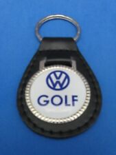 Vintage Volkswagen VW genuine grain leather keyring key fob keychain - Old Stock picture