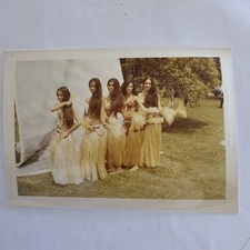 Vintage 1970s 3x5 Pretty Polynesian Dancers Long Hair Tahiti Grass Skirt  picture
