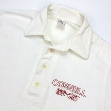 Vintage Cornell Men’s Polo Shirt Class Of 1955 25th Reunion White • Medium picture