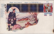 Clan Campbell Scottish Tartan Arms Postcard c1905 W&A K Johnston Undivided Back picture
