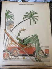 Vintage 1929 Hupmobile Beach Costume Lenief Art Deco Magazine Ad De Monvel picture