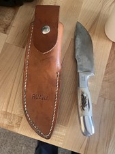 Ruana 28CD Skinner Knife – Stag Handle, “Bonner Montana”  Stamp, Original Sheath picture