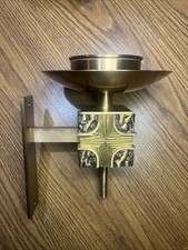 Bronze Sanctuary Lamp Heavy Brass Wall Mount from Catholic Church Beautiful Item picture