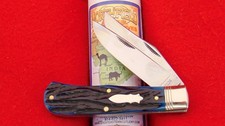 Great Eastern #72 Blue India Bone French Creek Trapper Knife 728226 GEC picture