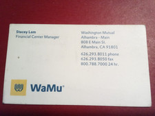 Vintage WaMu Bank Business Card 2008 Alhambra, Ca picture