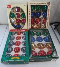 Vintage Glass Christmas Ornaments Lot Shiny Brite G&D Poland 4 Boxes Lot2 picture