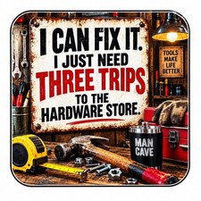 Funny Refrigerator Magnets I Can Fix It Three Trips Hardware Store Man Cave Gift picture