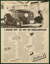 Edelbrock 1932 Deuce Roadster Intake Cam Valve Covers Vintage Print Ad 1984 picture