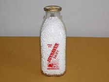 VINTAGE OLD 1950 JOYHAVEN DAIRY HARPURSVILLE NY   1 ONE QUART MILK BOTTLE picture