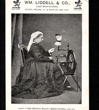 Antique 19th Century Spinning Wheel Queen Victoria NY Victorian Trade Card SR.Hv picture