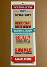 Rare Original President Barack Obama Official Reelection Campaign Poster LGBT picture