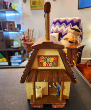Vintage Maurice Handmade Wood Hand Painted Candy Shop House Basket/ Purse picture