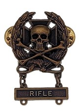 Expert Skull Sniper Badge Rifle Bar Pin US Army Marksman Rare Insignia Antique picture