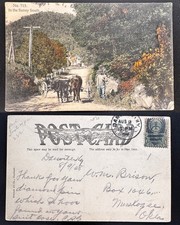 1908 Ox Cart Country Road In the Sunny South Danville Kentucky B8 picture