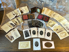 Victorian Antique Photography Lot Tintype Daguerreotype CDV Cabinet Cards Case picture