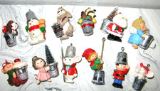 1978 to 1989 Vintage Hallmark Thimble Christmas Ornaments Complete Set of 12 picture