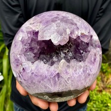 5.24LB Amethyst Agate Geode Sphere Spiritual Energy Wealth Home Crystal Ornament picture