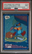 2023 Topps Chrome Disney 100 Stitch In Costume Blue Wave Refractor /23 PSA 9  picture