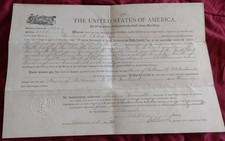 Theodore Roosevelt Signed Oklahoma Land Grant Document 1906 picture