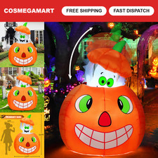 5FT Halloween Inflatable Pumpkin Ghost - Animated Outdoor Yard Decor with LEDs picture