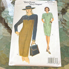 Vogue Very Easy Very Vogue 8713 Women’s Dress Sewing Pattern Size 14-16-18 picture
