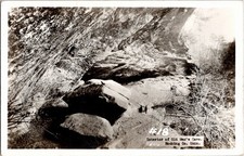 Vintage Old Man's Cave Ohio Black & White Photo RPPC Postcard #18 picture