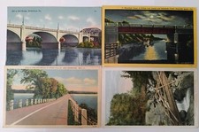 4 Vtg Linen Postcards Mixed US Views DE PA CA 1920s-1950s Posted Unposted Lot picture