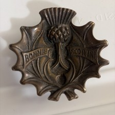 Vintage Solid Brass Pin Dish Souvenir From Scotland Circa 1954 picture