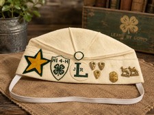 Vintage 4-H Club Uniform Hat Cap Pins Awards Guide Dog Junior Leader Felt picture