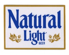 Natural Light Beer Patch – Vintage Brewery Logo Embroidered Iron-On Sew-On Retro picture