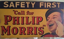 Philip Morris Safety First Call for Tobacco Vintage Advertising Sign picture