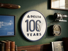 Delta Air Lines 100th Anniversary 3D Wall Desk Shelf Sign Centennial Decor picture