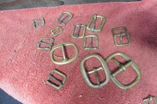 12 vintage pre war brass uniform belt carrier ammunition strap belt buckles picture