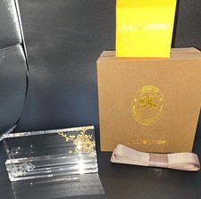 VNTG LIULI Living Crystal Art Business CardHolder Eternal Golden Flower NEWBoxed picture