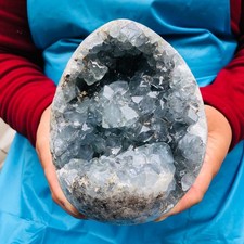 5.5LB Natural Blue Celestite Geode Quartz Crystal Mineral Specimen Healing picture