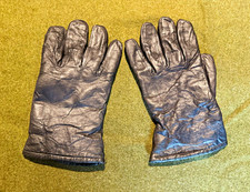 Vintage 1986 USGI Black Leather Wool Lined Gloves Size 9 Steinberg Bros Military picture
