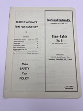 Peoria & Eastern Railway Timetable 6 - October 30, 1960 picture