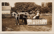 Duncan BC Boost For Duncan Man Woman Carriage Mark Thompstone RPPC Postcard G37 picture