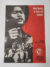 Vintage 1969 World Meeting of Youth and Students Poster WFDY Anti Vietnam War picture