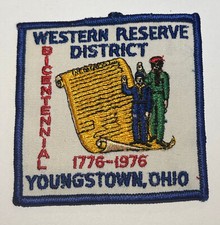 Western Reserve District Youngstown Ohio 1976 Bicentennial   Boy Scout Patch TK3 picture